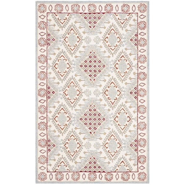 Safavieh Micro-Loop 500 8 x 10 ft. Rectangle Area Rug Ivory & Red MLP511Q-8 - main